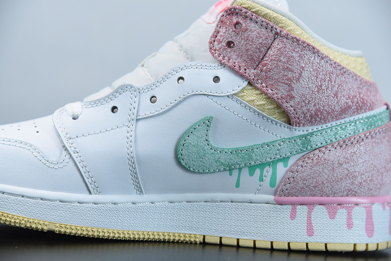 air jordan 1 mid paint drip dd1666-100